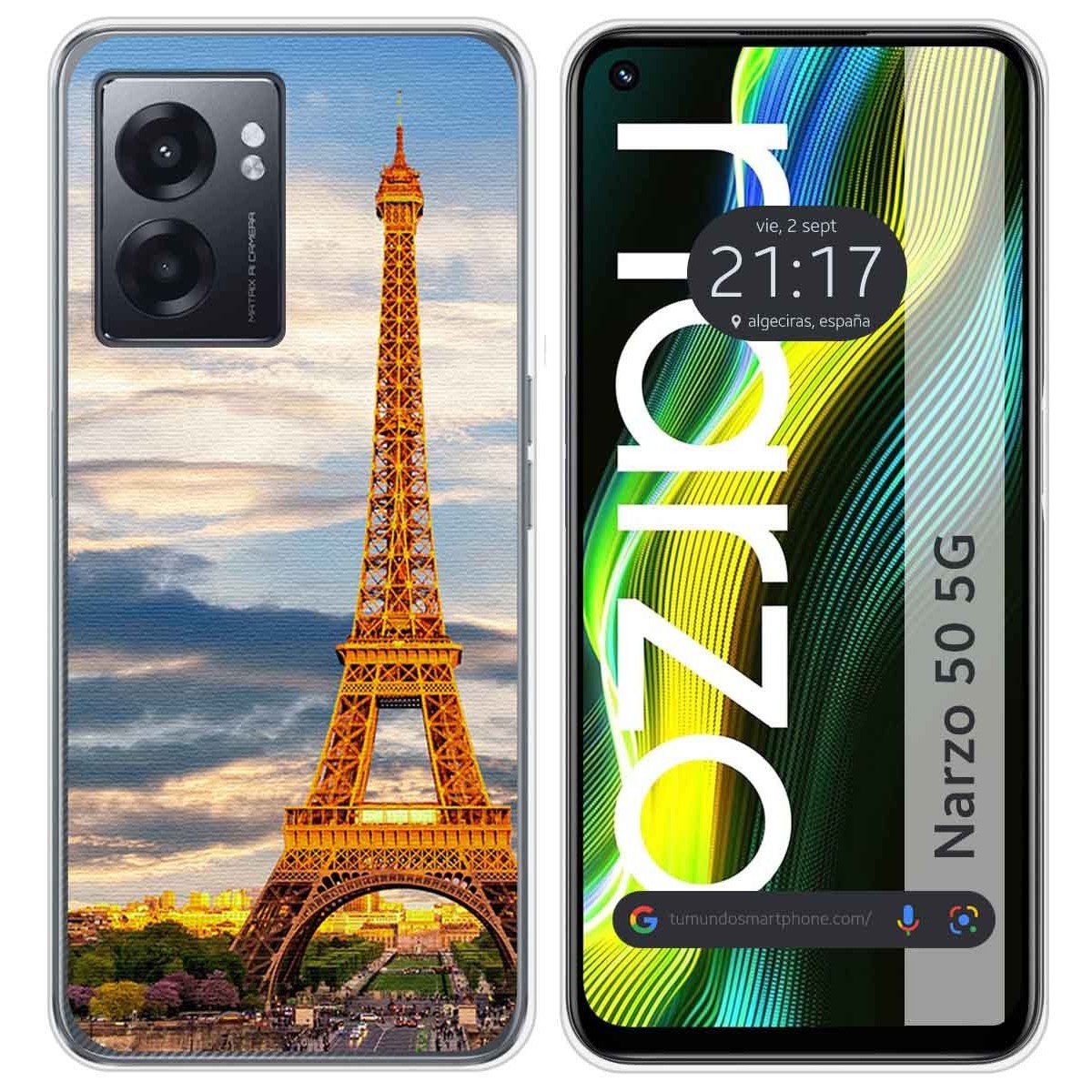 Funda Silicona para Realme Narzo 50 5G diseño Paris Dibujos