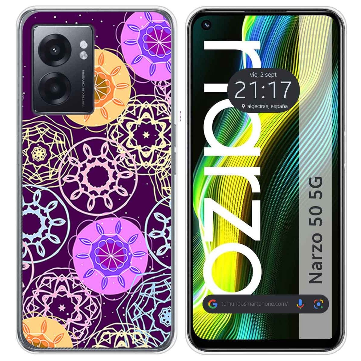 Funda Silicona para Realme Narzo 50 5G diseño Radial Dibujos