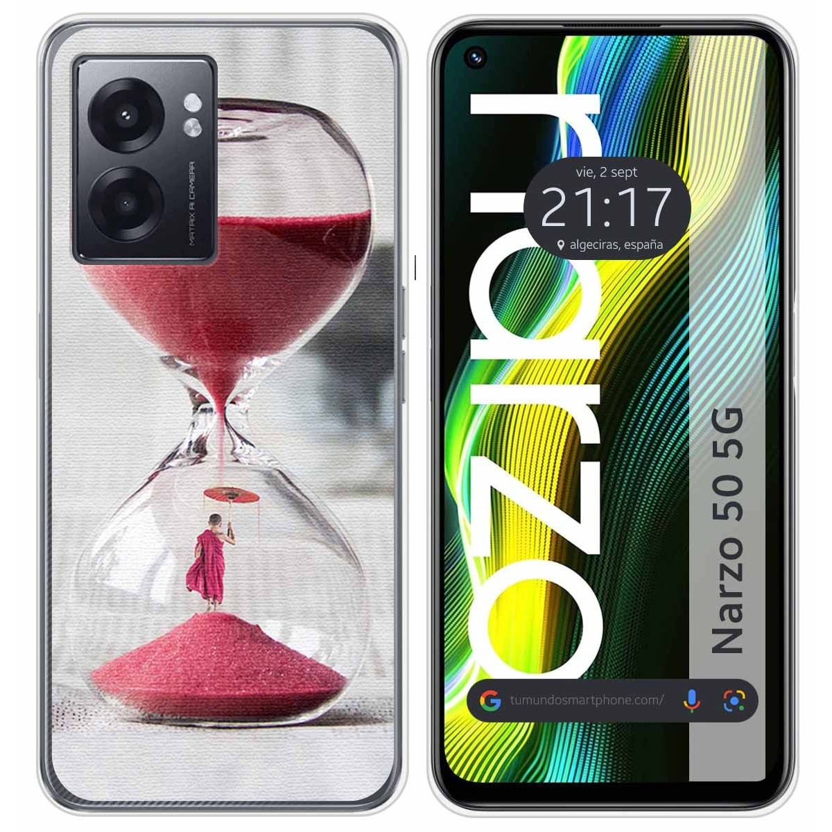 Funda Silicona para Realme Narzo 50 5G diseño Reloj Dibujos