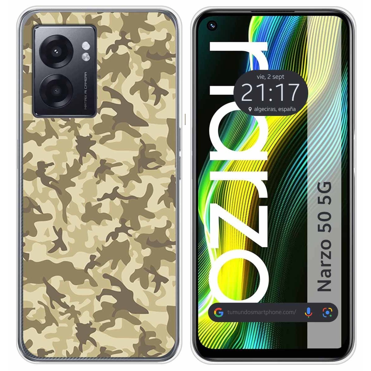 Funda Silicona para Realme Narzo 50 5G diseño Sand Camuflaje Dibujos