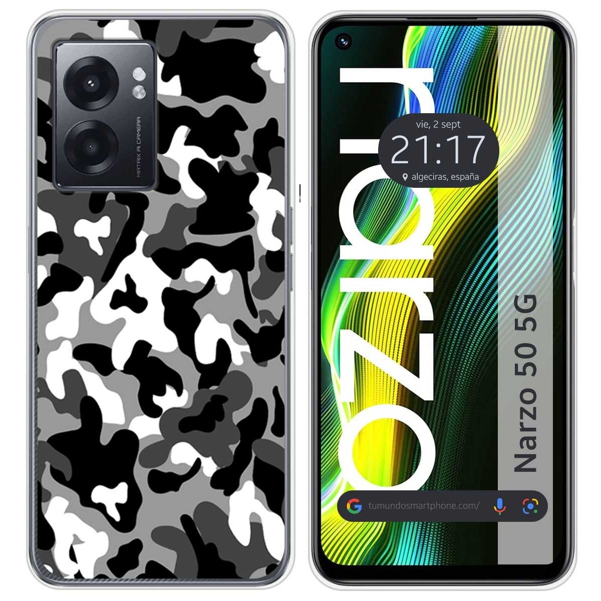 Funda Silicona para Realme Narzo 50 5G diseño Snow Camuflaje Dibujos