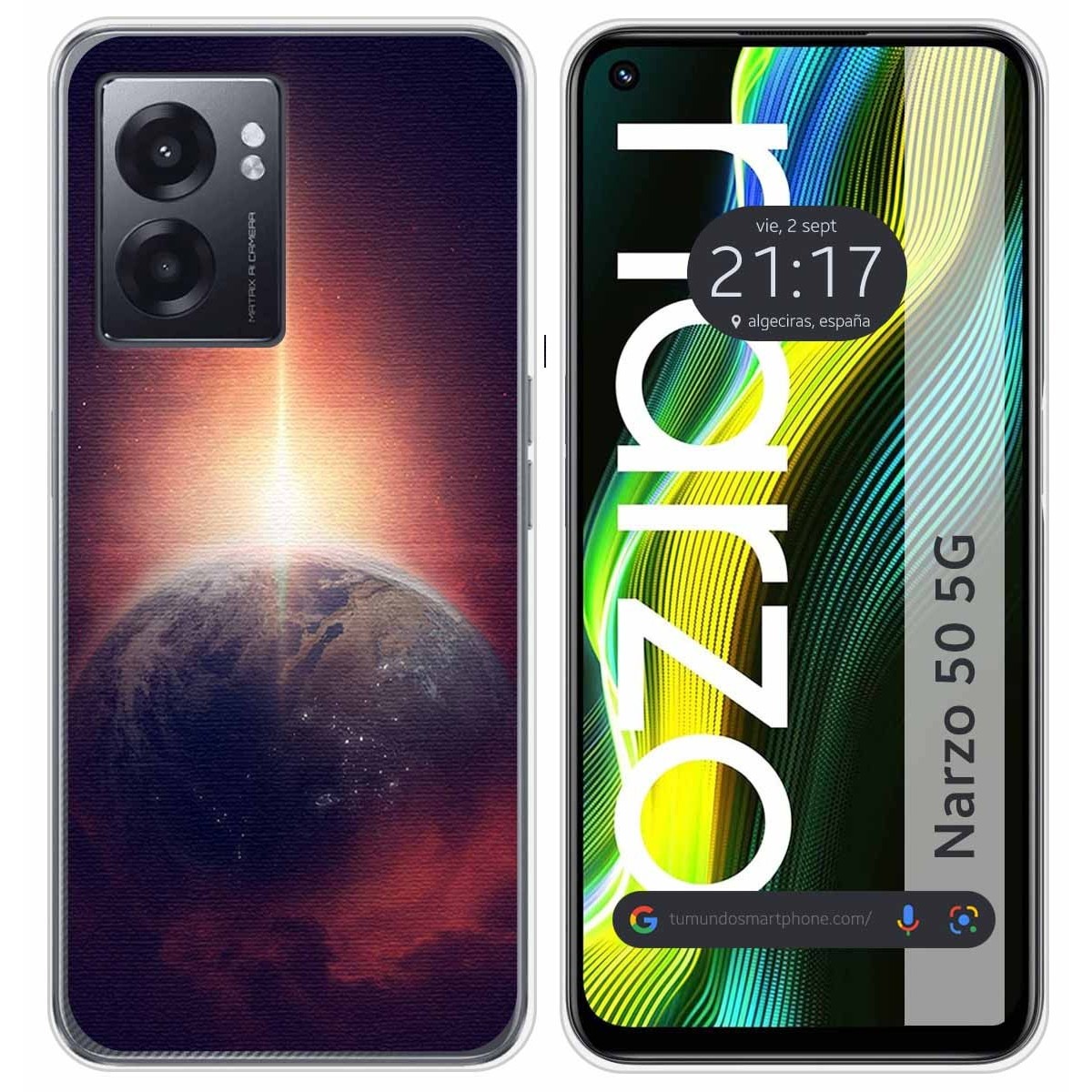 Funda Silicona para Realme Narzo 50 5G diseño Tierra Dibujos
