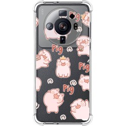 Funda Silicona Antigolpes para Xiaomi 12S Ultra diseño Cerdos Dibujos