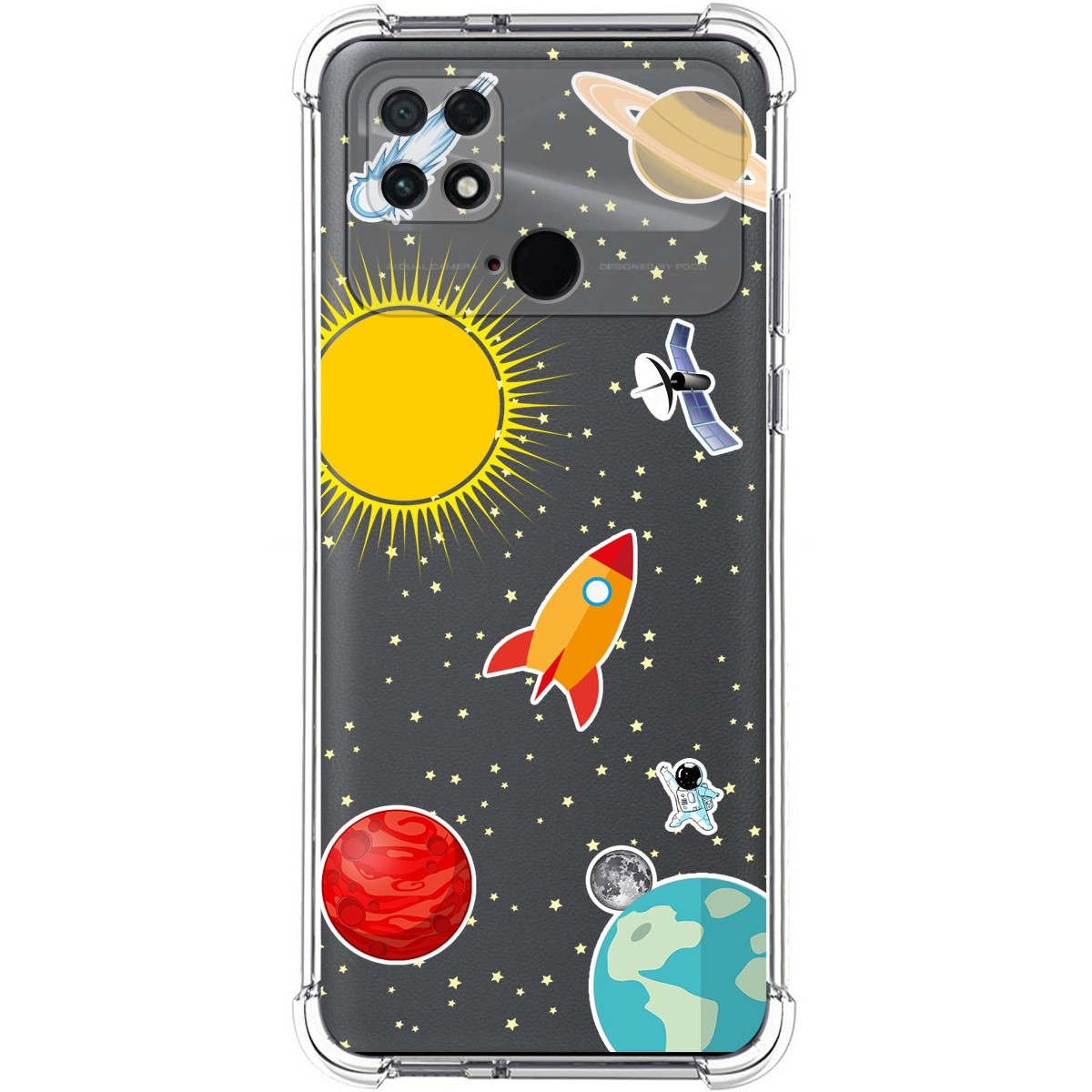 Funda Silicona Antigolpes para Xiaomi POCO C40 diseño Espacio Dibujos