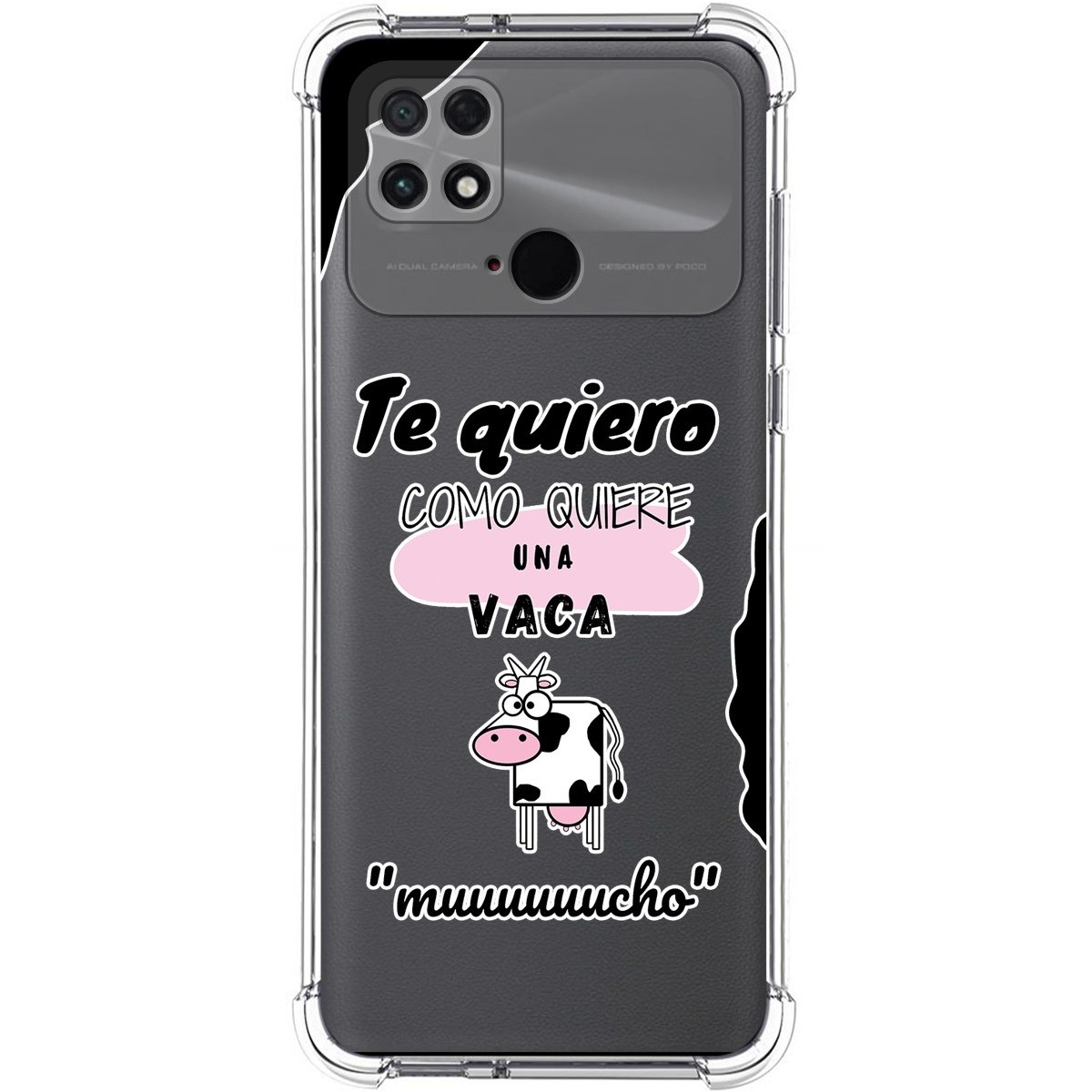 Funda Silicona Antigolpes para Xiaomi POCO C40 diseño Vaca Dibujos