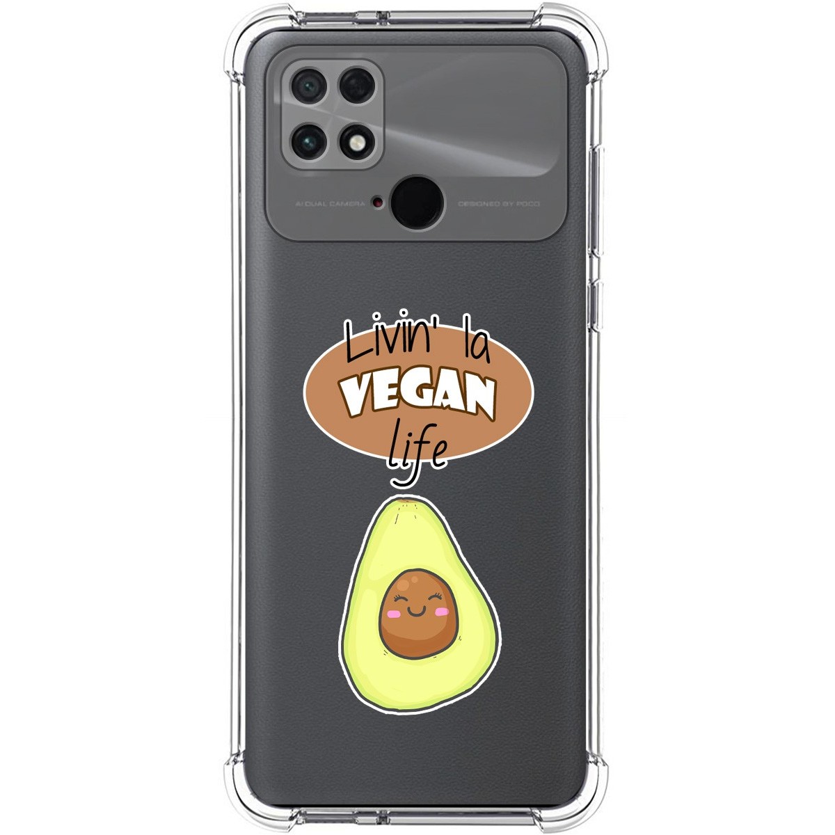 Funda Silicona Antigolpes para Xiaomi POCO C40 diseño Vegan Life Dibujos