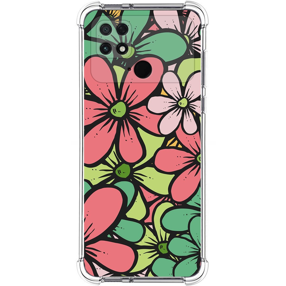 Funda Silicona Antigolpes para Xiaomi POCO C40 diseño Flores 02 Dibujos