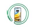 Funda Colgante Transparente para Xiaomi POCO M5 con Cordon Verde Agua