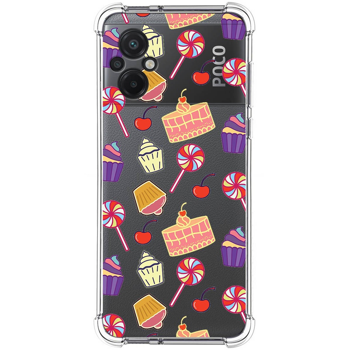 Funda Silicona Antigolpes para Xiaomi POCO M5 diseño Dulces 01 Dibujos