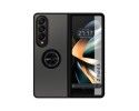 Funda Mate con Borde Negro y Anillo Giratorio 360 para Samsung Galaxy Z Fold 4 5G