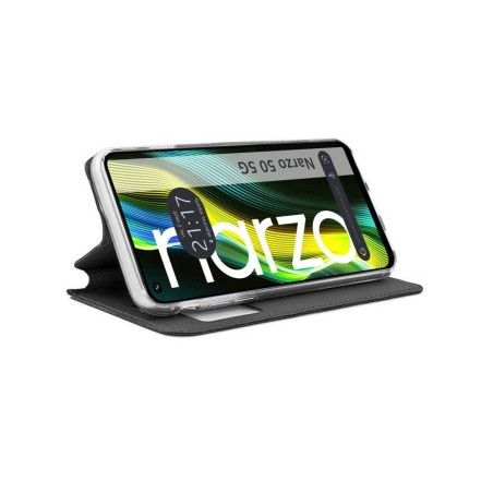 Funda Libro Soporte con Ventana para Realme Narzo 50 5G color Negra