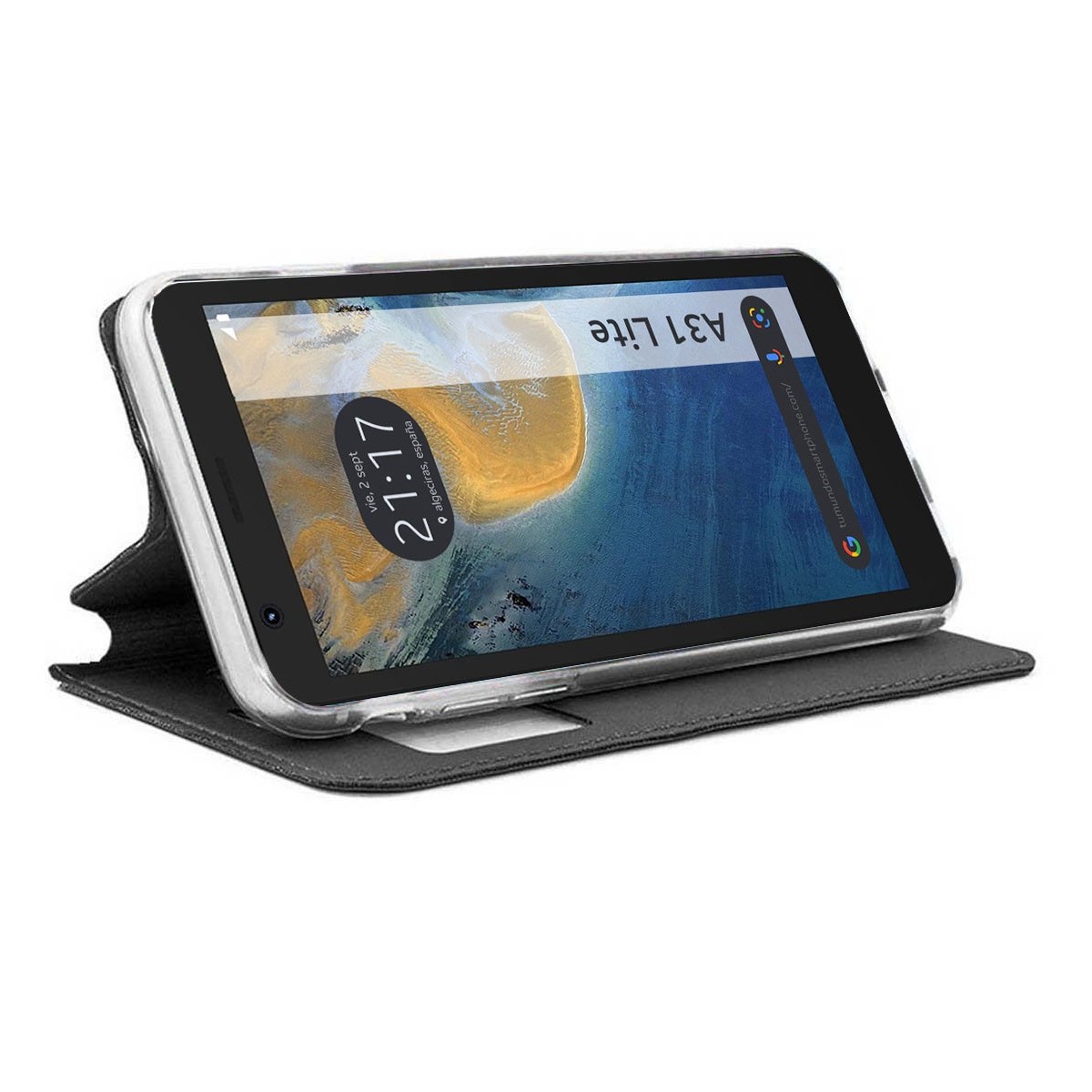 Funda Libro Soporte con Ventana para ZTE Blade A31 Lite color Negra
