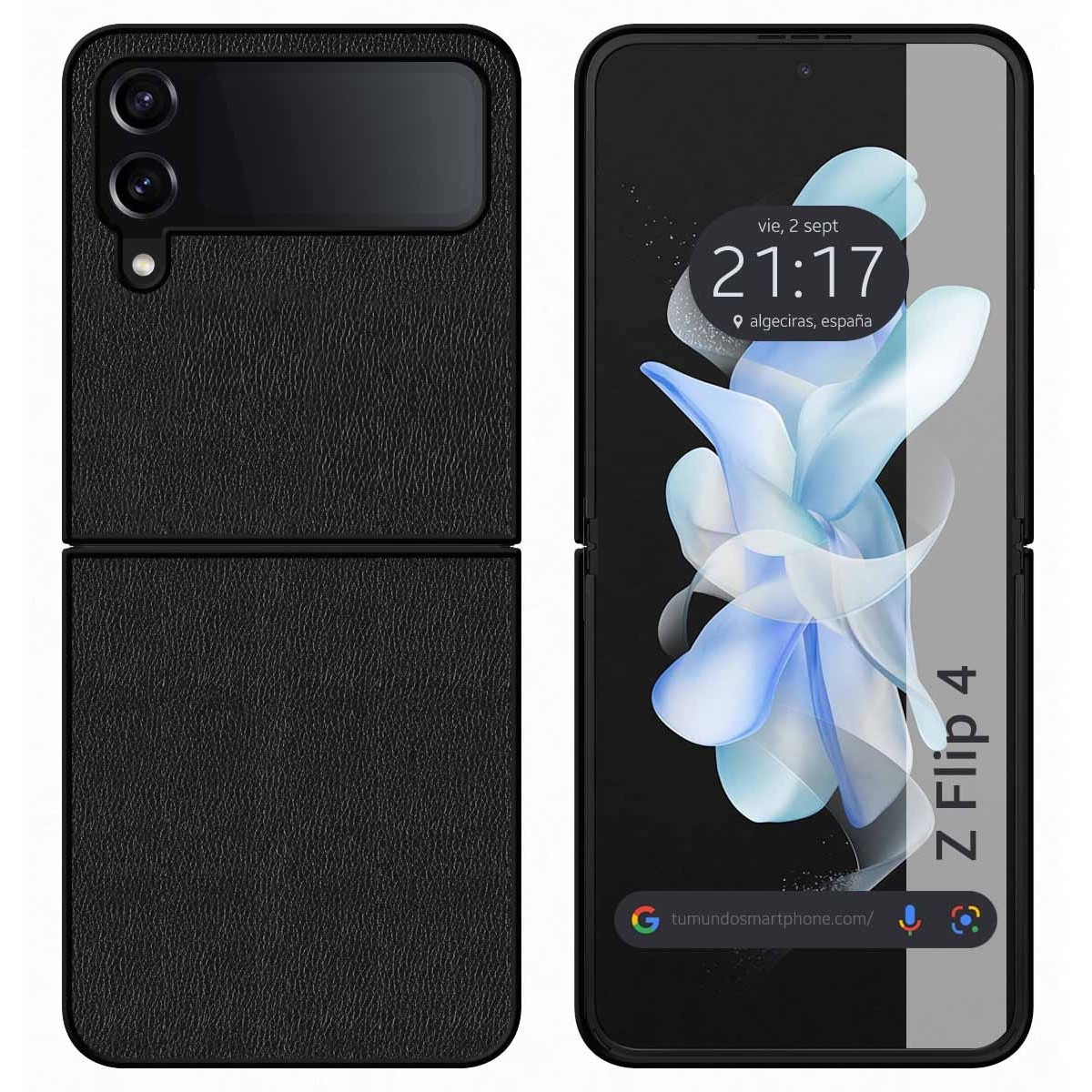 Funda Polipiel para Samsung Galaxy Z Flip 4 5G color Negra