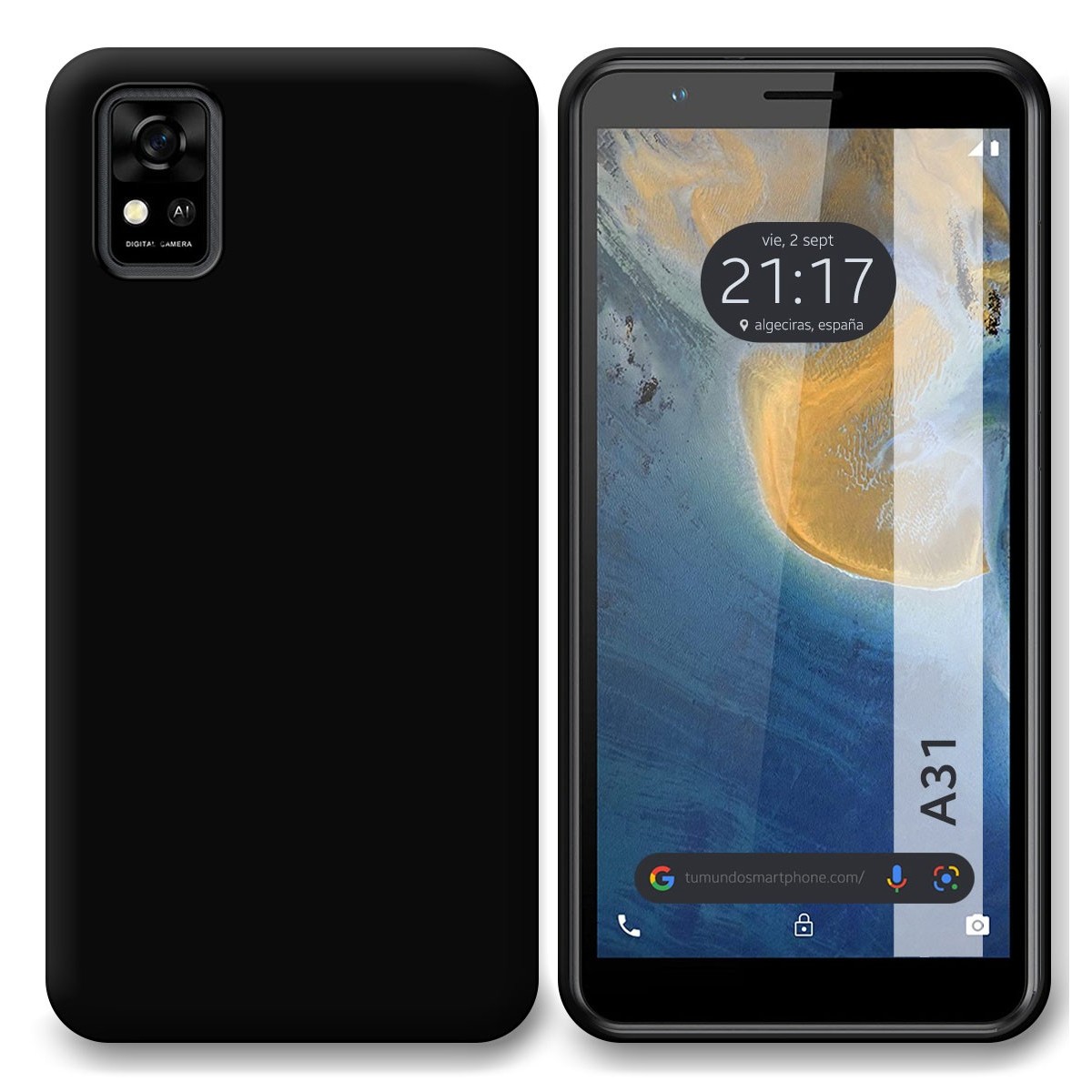 Funda Silicona Gel TPU Negra para ZTE Blade A31