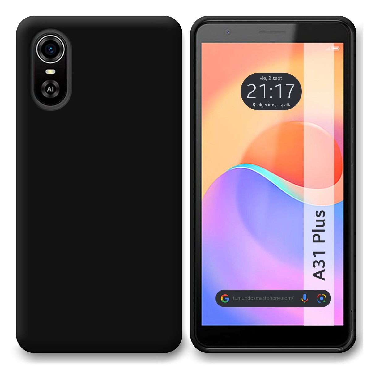 Funda Silicona Gel TPU Negra para ZTE Blade A31 Plus