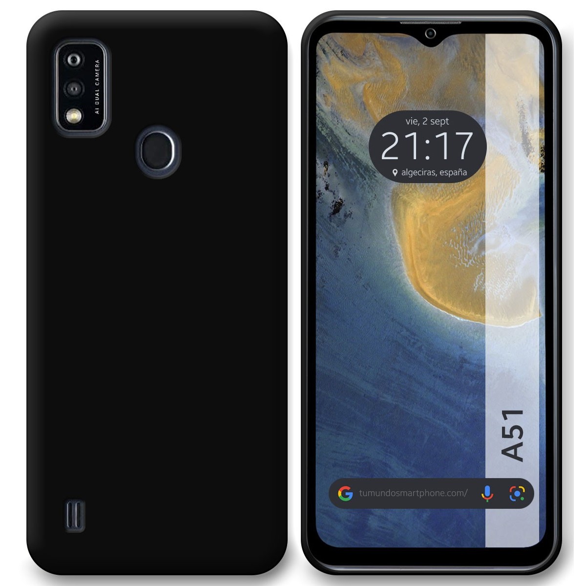 Funda Silicona Gel TPU Negra para ZTE Blade A51