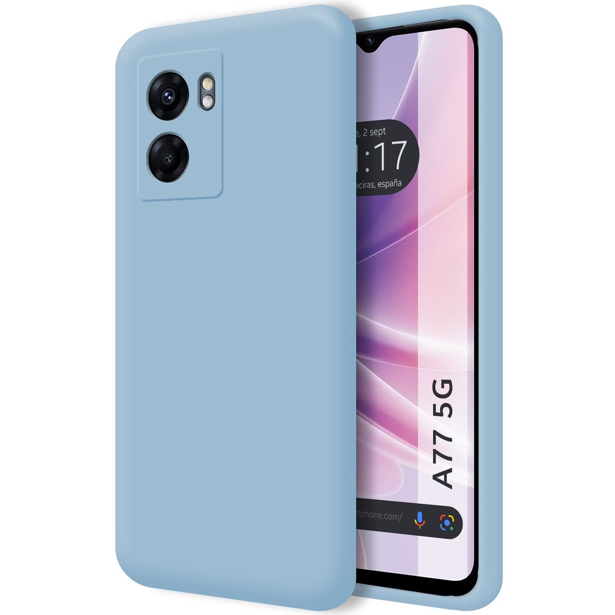 Funda Silicona Líquida Ultra Suave para Oppo A77 5G color Azul