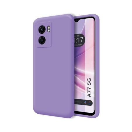 Funda Silicona Líquida Ultra Suave para Oppo A77 5G color Morada