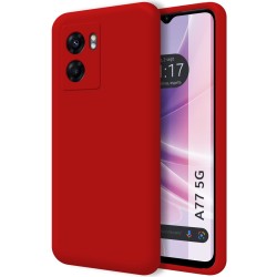 Funda Silicona Líquida Ultra Suave para Oppo A77 5G color Roja