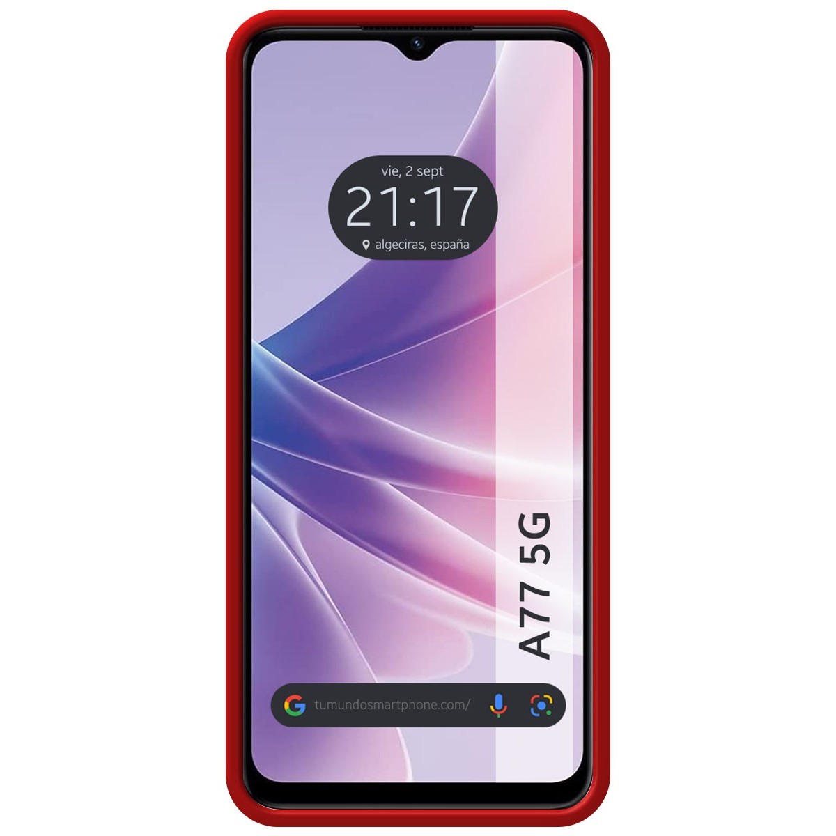 Funda Silicona Líquida Ultra Suave para Oppo A77 5G color Roja