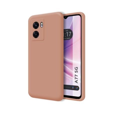 Funda Silicona Líquida Ultra Suave para Oppo A77 5G color Rosa