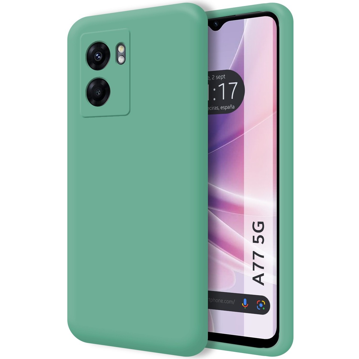 Funda Silicona Líquida Ultra Suave para Oppo A77 5G color Verde