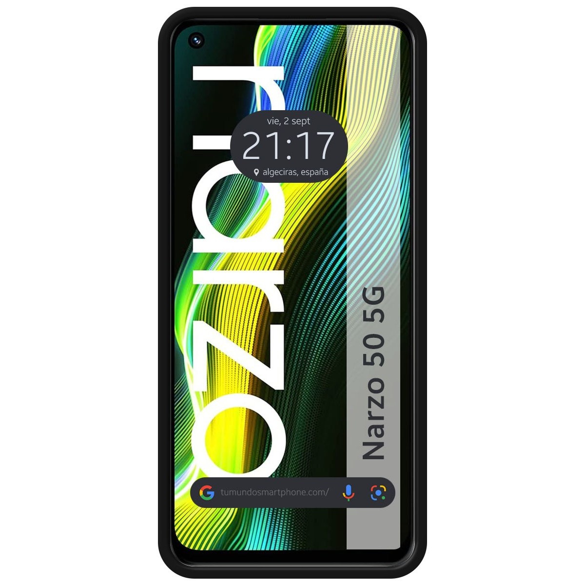 Funda Silicona Líquida Ultra Suave para Realme Narzo 50 5G color Negra