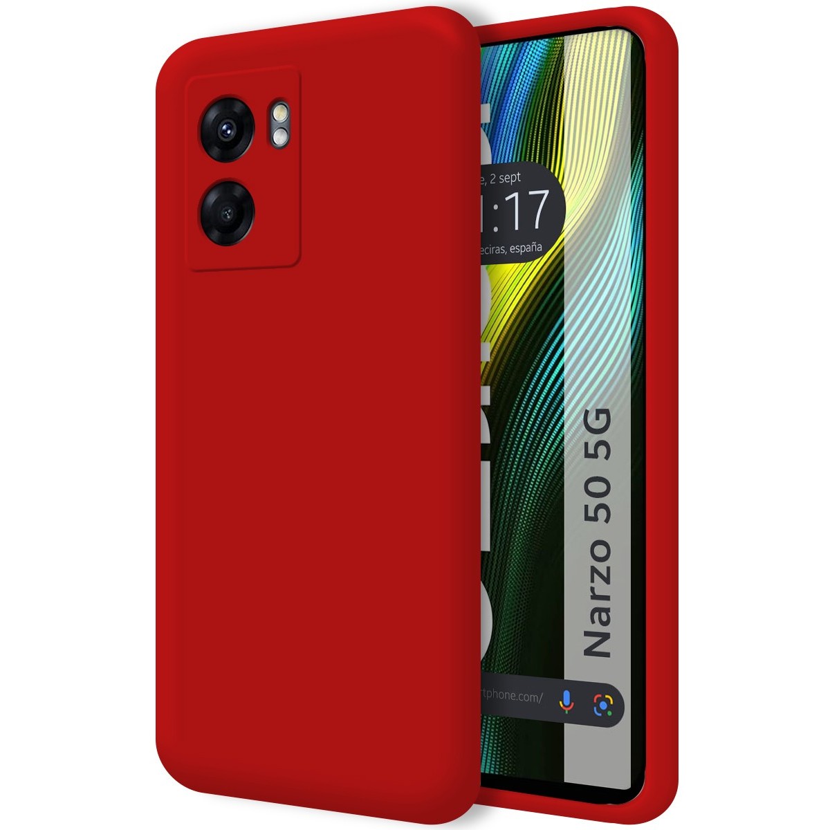 Funda Silicona Líquida Ultra Suave para Realme Narzo 50 5G color Roja