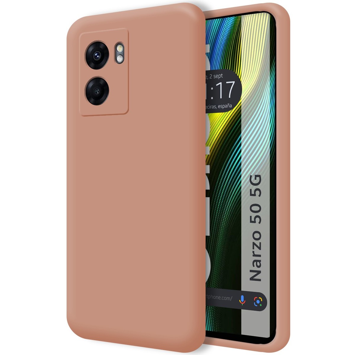 Funda Silicona Líquida Ultra Suave para Realme Narzo 50 5G color Rosa