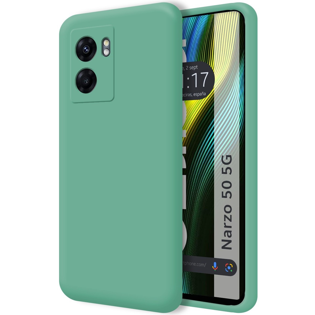Funda Silicona Líquida Ultra Suave para Realme Narzo 50 5G color Verde