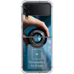 Personaliza tu Funda Silicona AntiGolpes Transparente con tu Fotografía para Samsung Galaxy Z Flip 4 5G Dibujo Personalizada