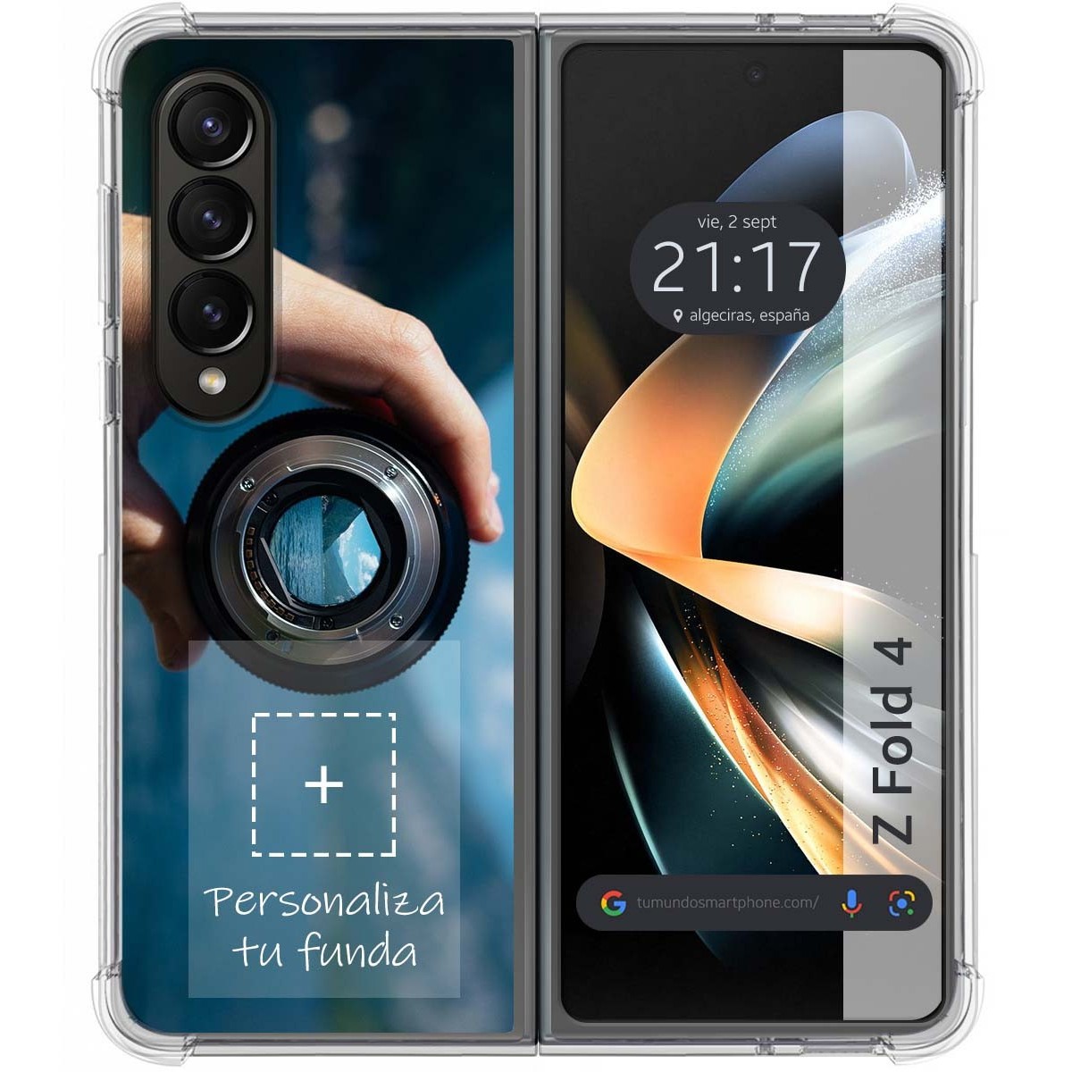 Personaliza tu Funda Silicona AntiGolpes Transparente con tu Fotografía para Samsung Galaxy Z Fold 4 5G Dibujo Personalizada