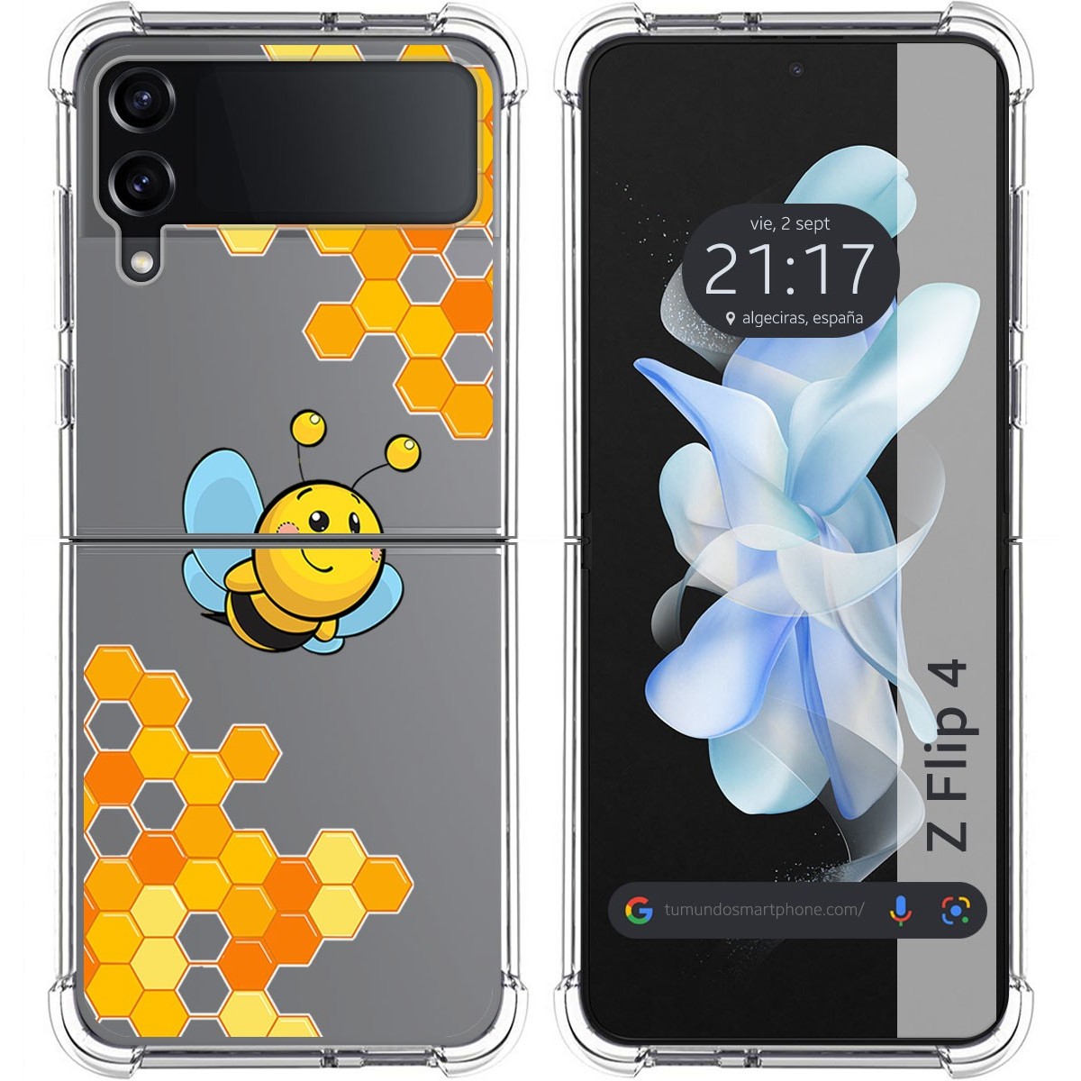 Funda Silicona Antigolpes para Samsung Galaxy Z Flip 4 5G diseño Abeja Dibujos