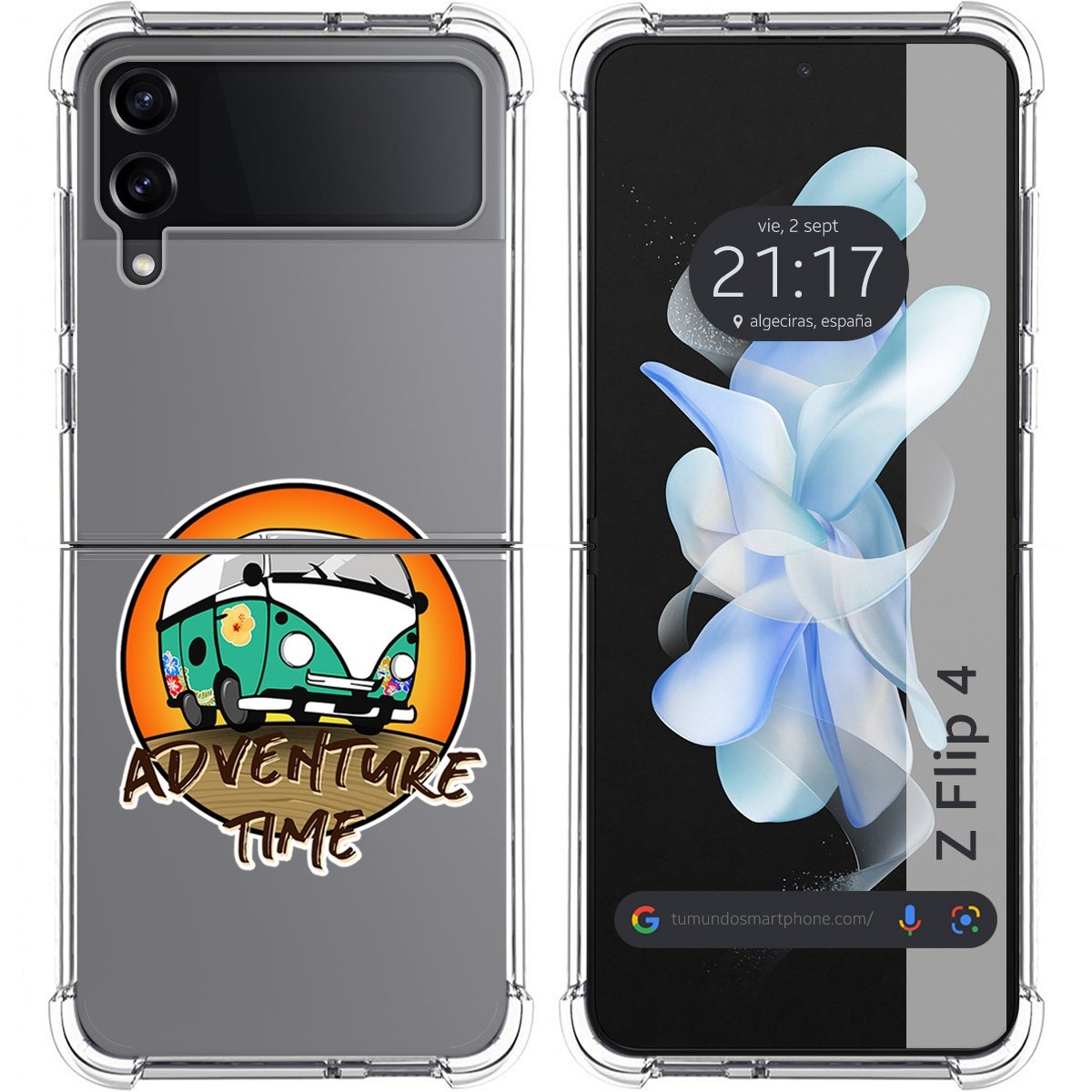 Funda Silicona Antigolpes para Samsung Galaxy Z Flip 4 5G diseño Adventure Time Dibujos