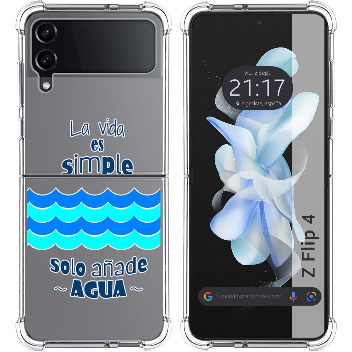 Funda Silicona Antigolpes para Samsung Galaxy Z Flip 4 5G diseño Agua Dibujos