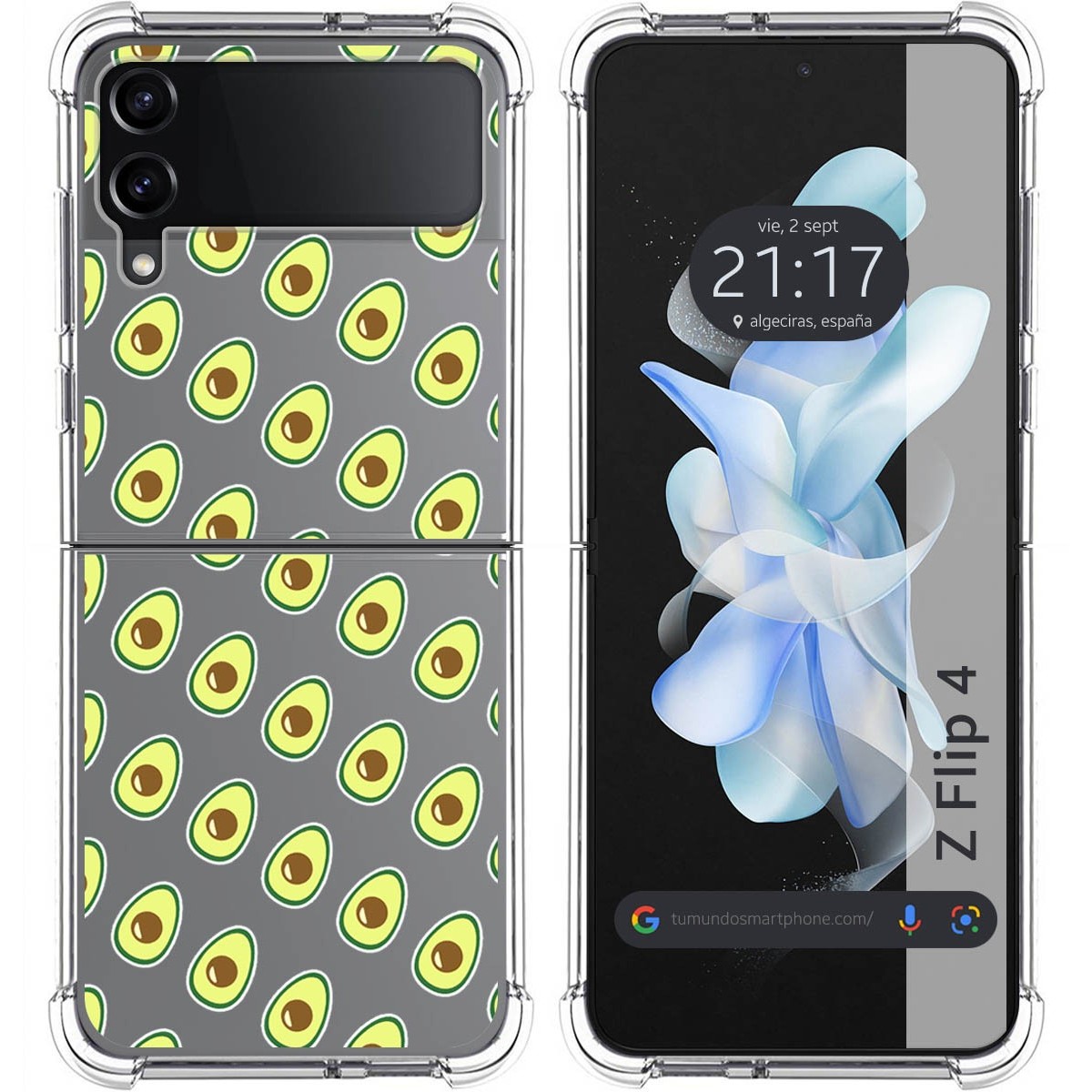 Funda Silicona Antigolpes para Samsung Galaxy Z Flip 4 5G diseño Aguacate Dibujos