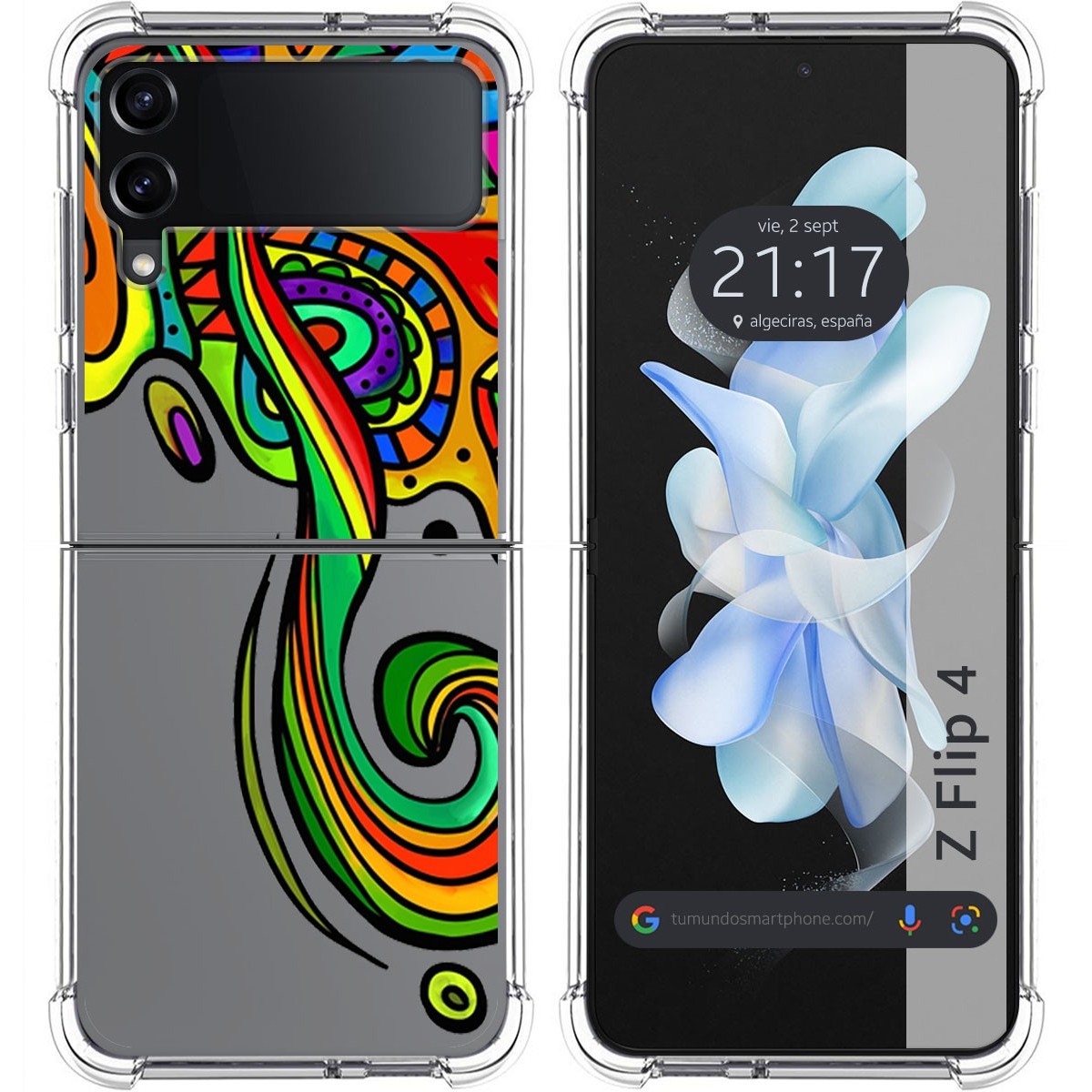 Funda Silicona Antigolpes para Samsung Galaxy Z Flip 4 5G diseño Colores Dibujos