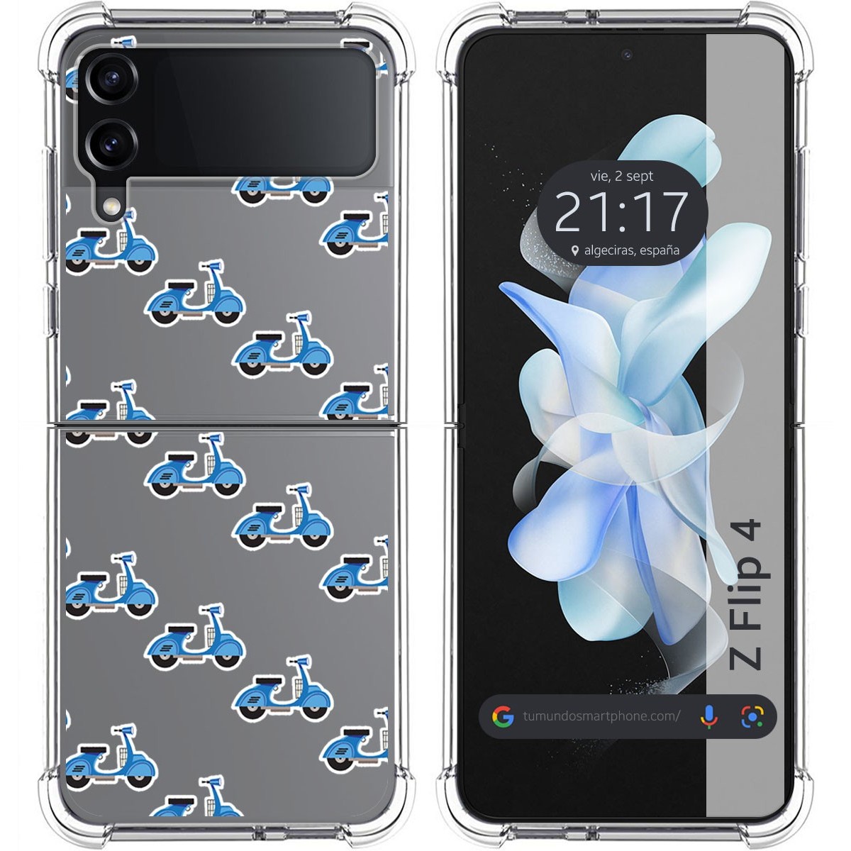 Funda Silicona Antigolpes para Samsung Galaxy Z Flip 4 5G diseño Scooter Dibujos