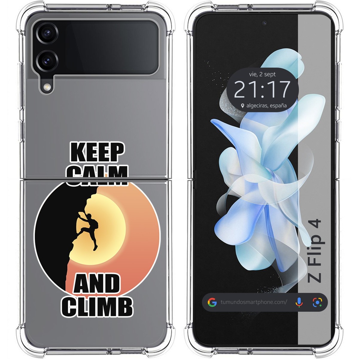 Funda Silicona Antigolpes para Samsung Galaxy Z Flip 4 5G diseño Hombre Escalada Dibujos