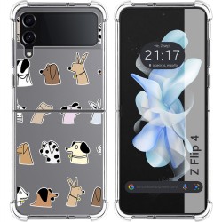 Funda Silicona Antigolpes para Samsung Galaxy Z Flip 4 5G diseño Perros Dibujos