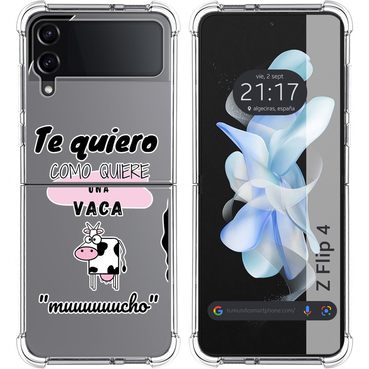 Funda Silicona Antigolpes para Samsung Galaxy Z Flip 4 5G diseño Vaca Dibujos
