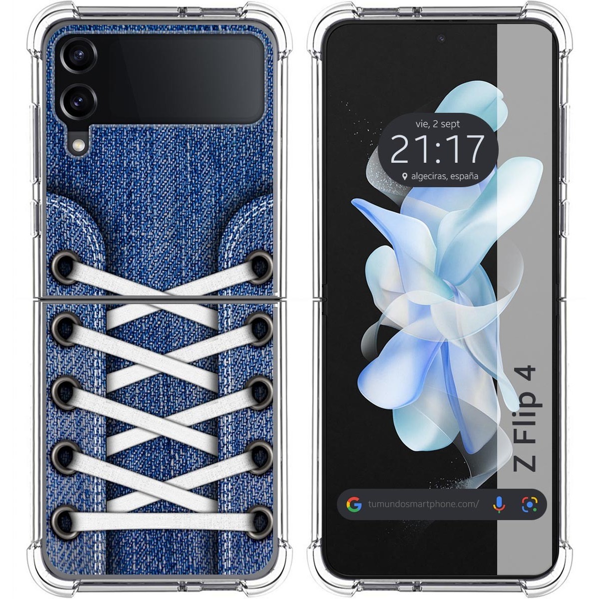 Funda Silicona Antigolpes para Samsung Galaxy Z Flip 4 5G diseño Zapatillas 01 Dibujos