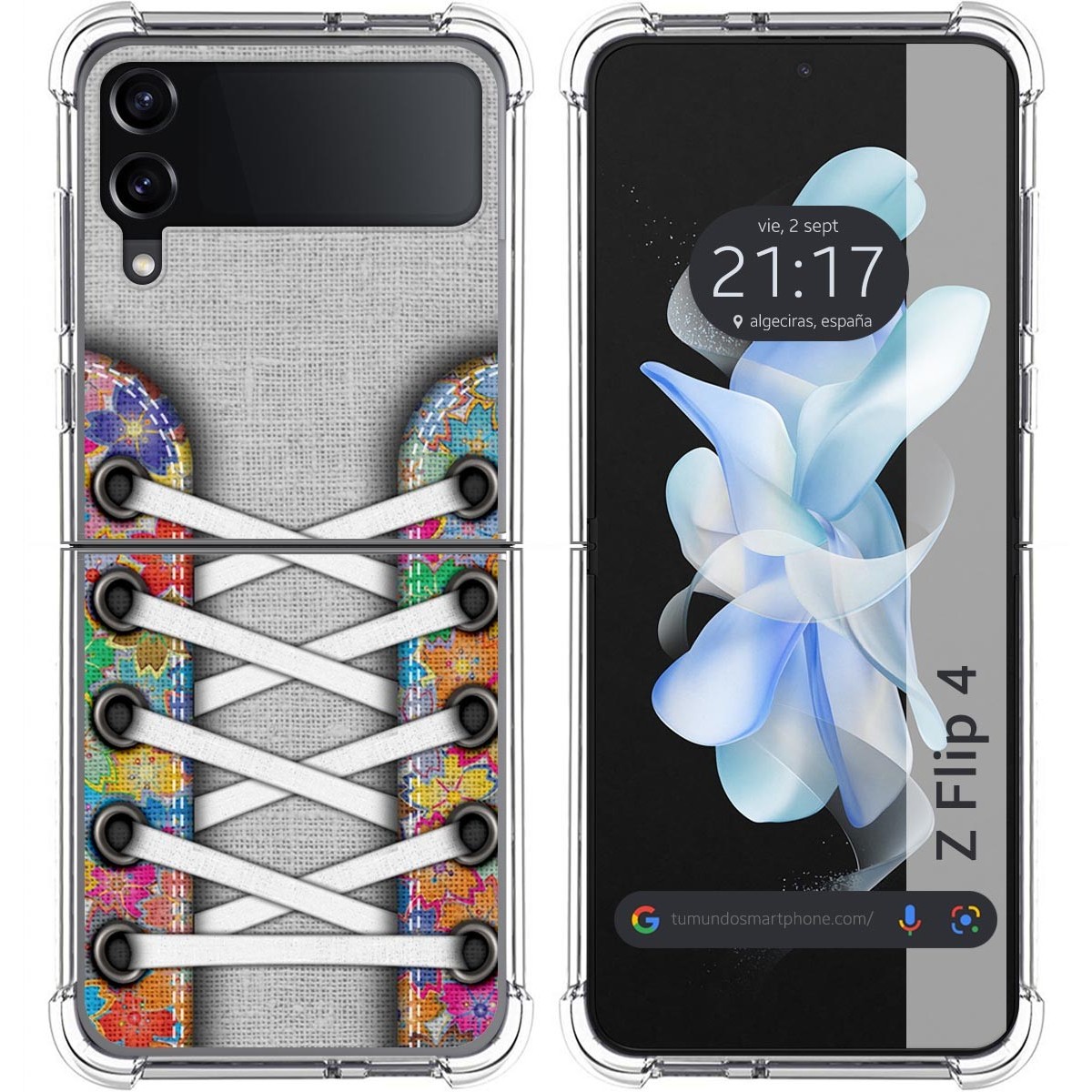 Funda Silicona Antigolpes para Samsung Galaxy Z Flip 4 5G diseño Zapatillas 04 Dibujos
