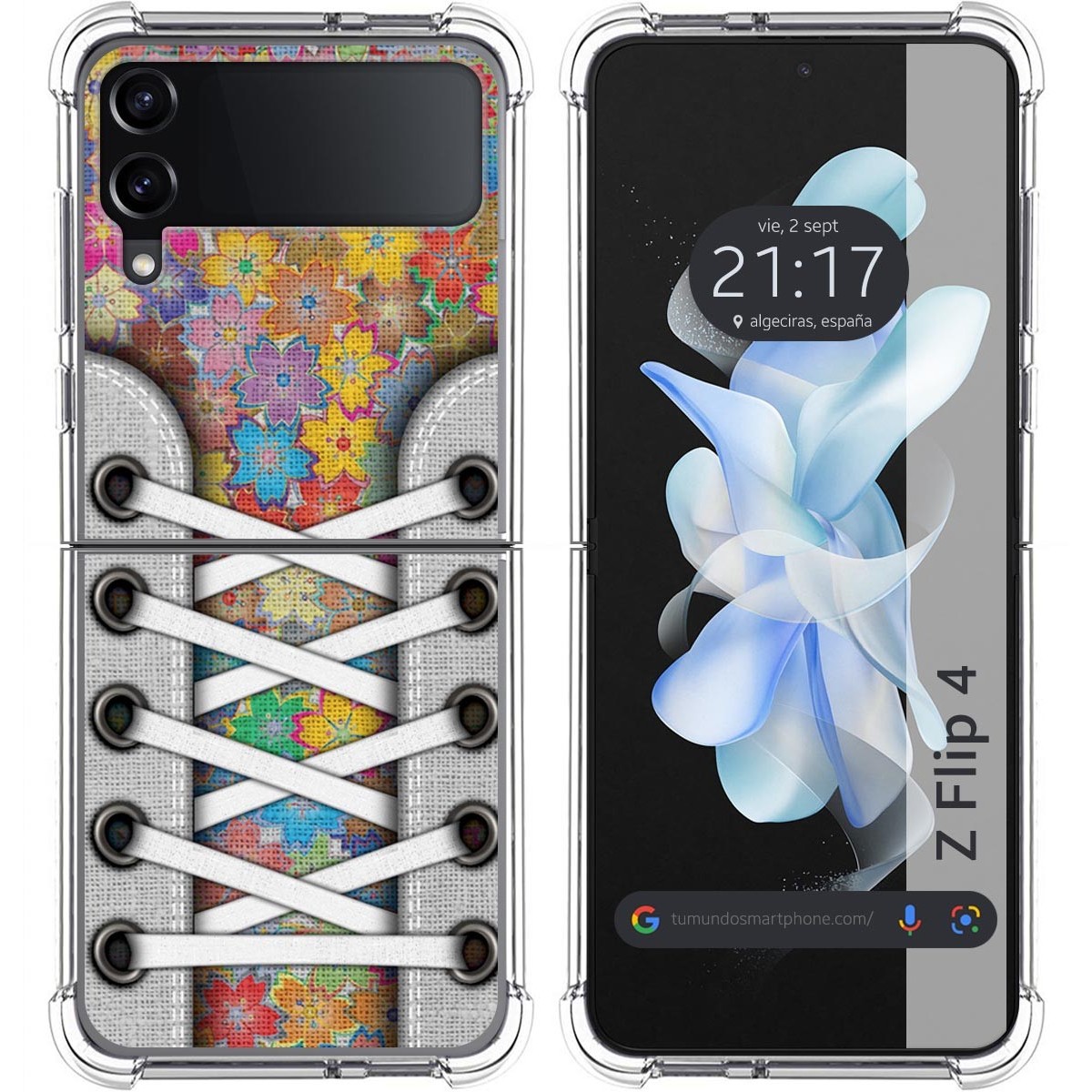 Funda Silicona Antigolpes para Samsung Galaxy Z Flip 4 5G diseño Zapatillas 05 Dibujos