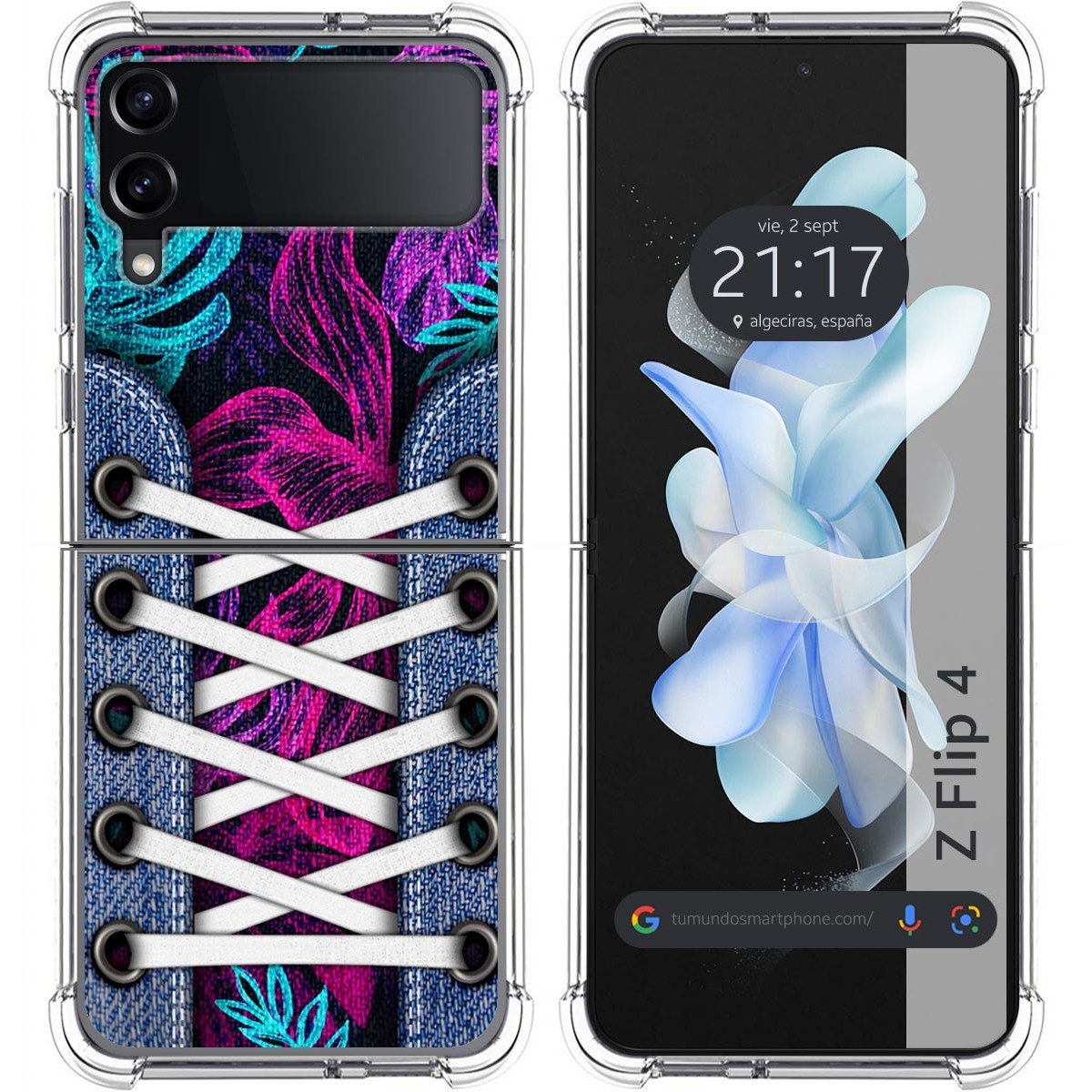 Funda Silicona Antigolpes para Samsung Galaxy Z Flip 4 5G diseño Zapatillas 07 Dibujos