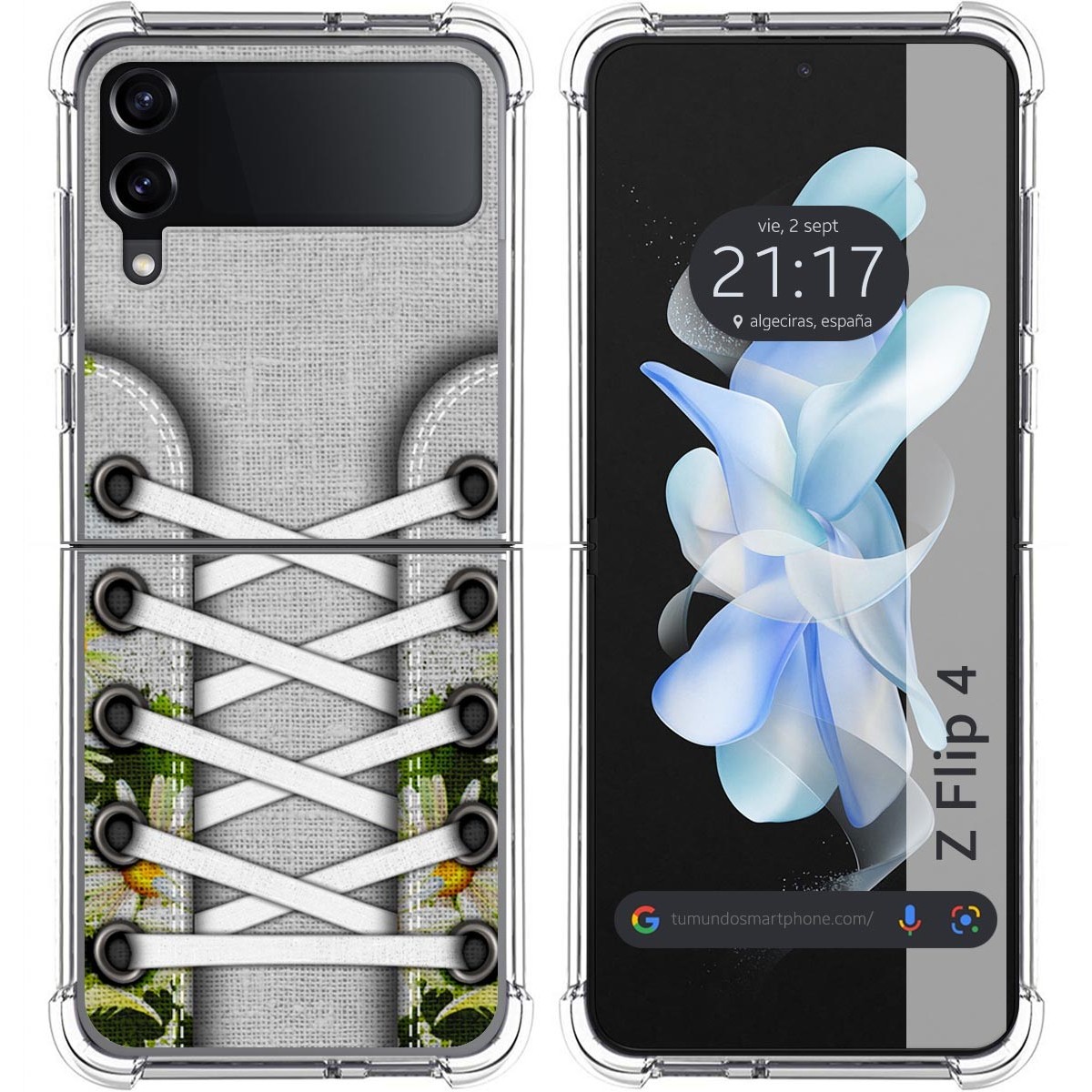 Funda Silicona Antigolpes para Samsung Galaxy Z Flip 4 5G diseño Zapatillas 08 Dibujos