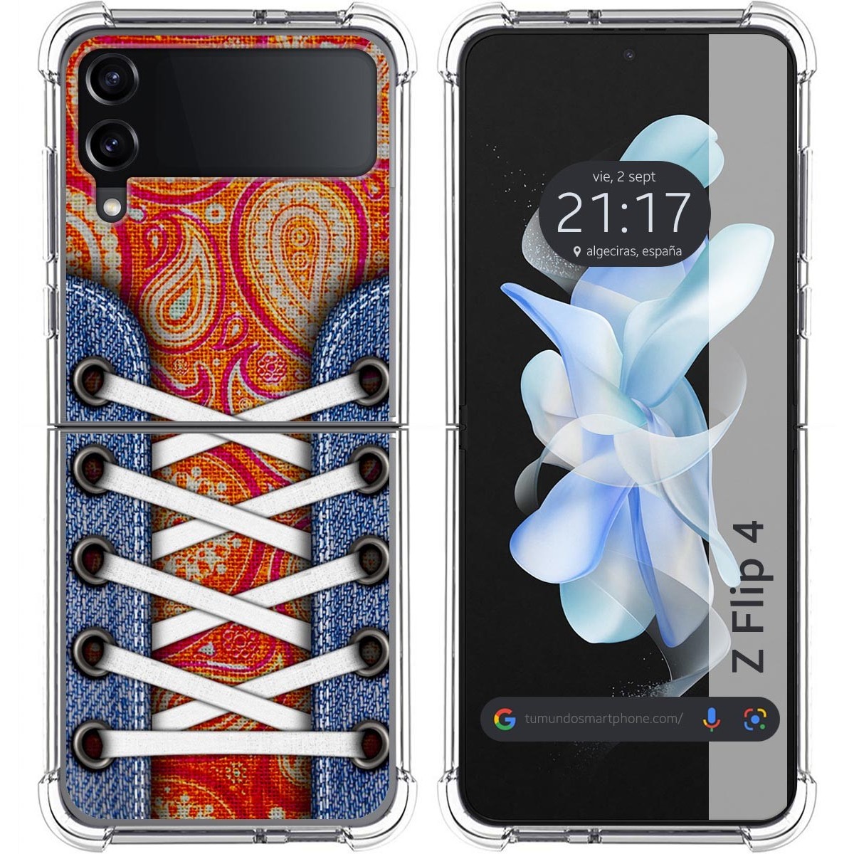 Funda Silicona Antigolpes para Samsung Galaxy Z Flip 4 5G diseño Zapatillas 10 Dibujos