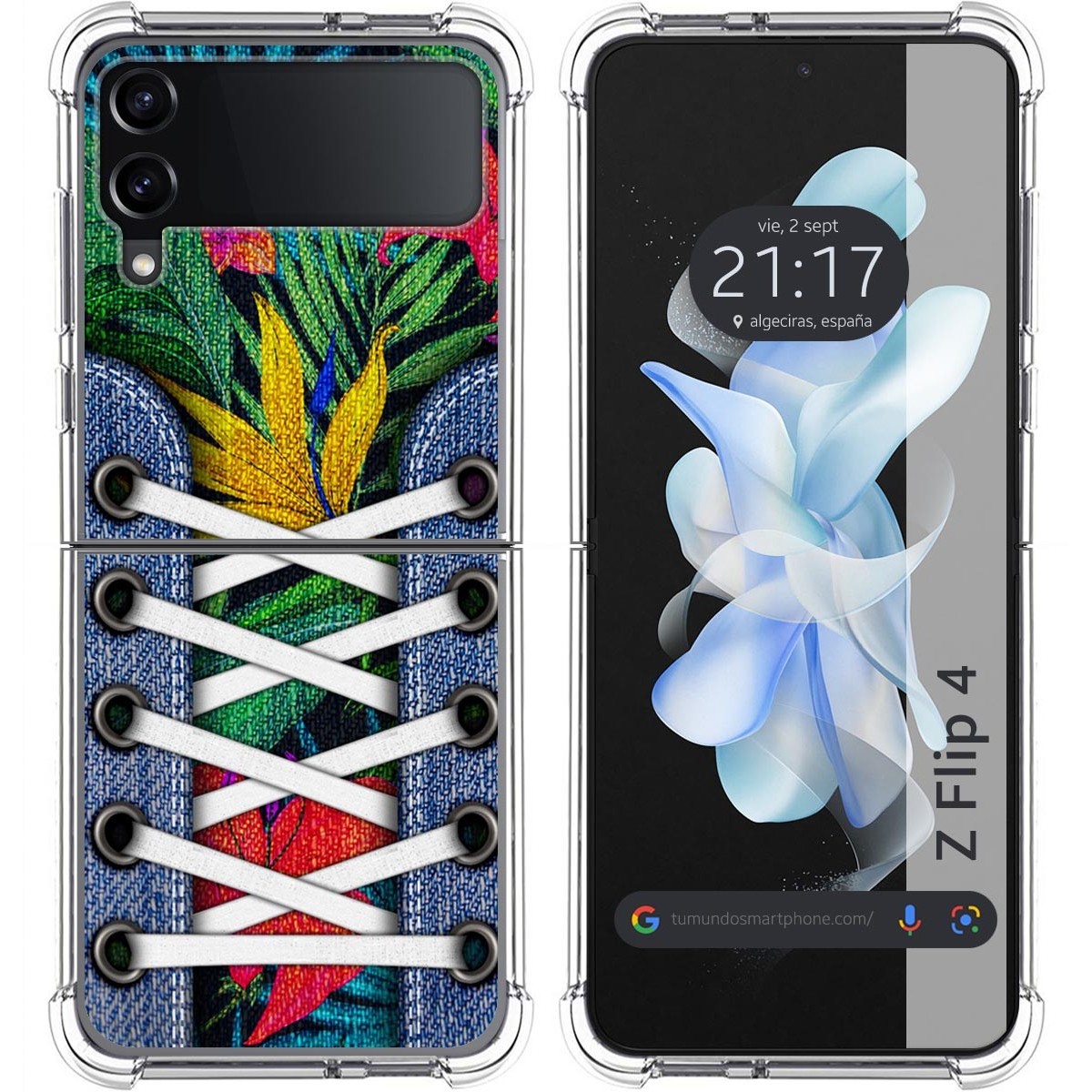 Funda Silicona Antigolpes para Samsung Galaxy Z Flip 4 5G diseño Zapatillas 12 Dibujos