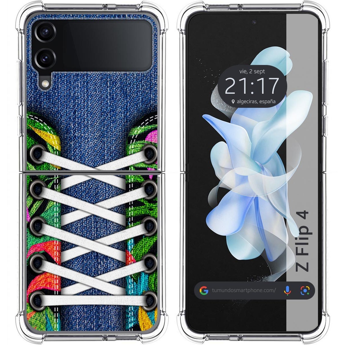 Funda Silicona Antigolpes para Samsung Galaxy Z Flip 4 5G diseño Zapatillas 13 Dibujos