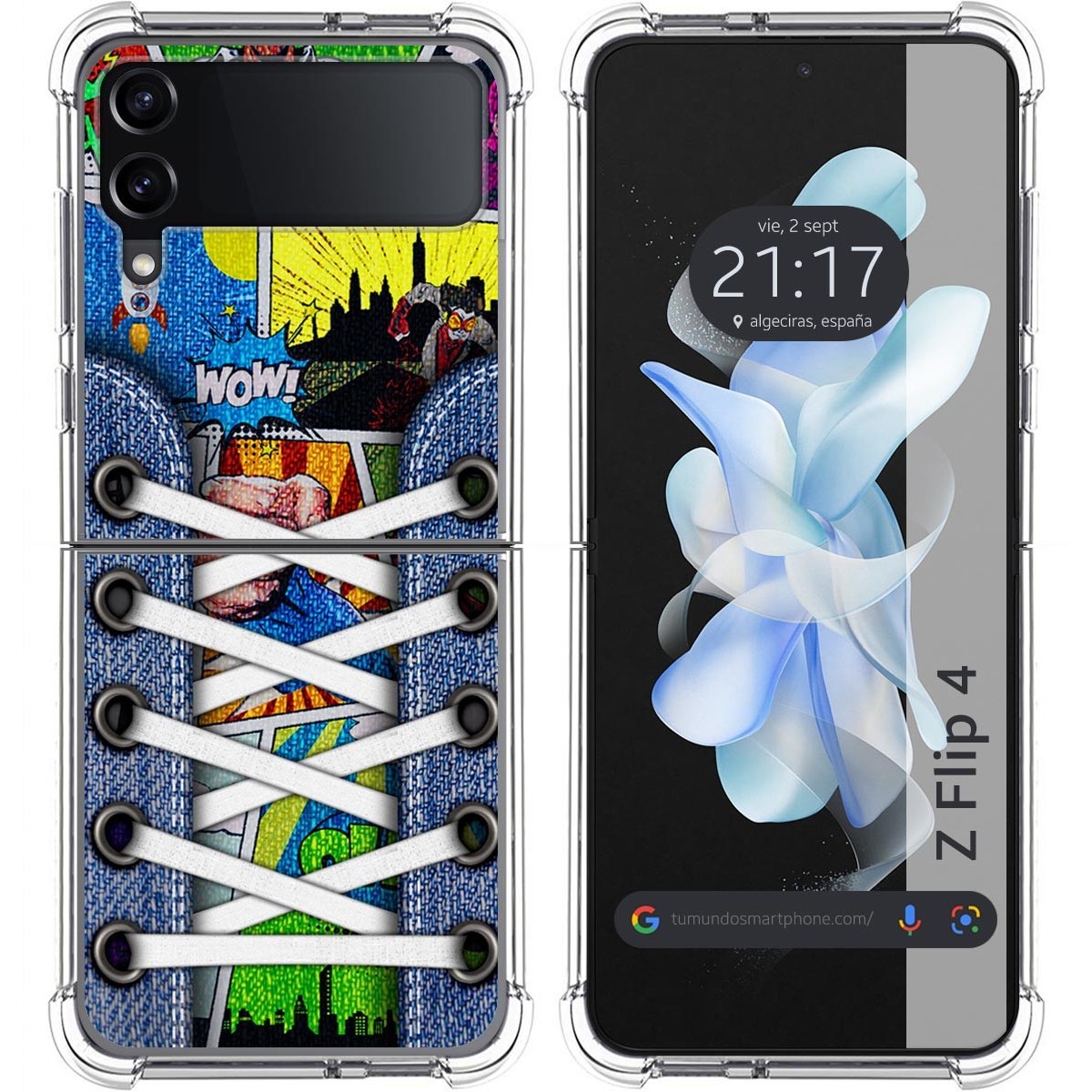 Funda Silicona Antigolpes para Samsung Galaxy Z Flip 4 5G diseño Zapatillas 14 Dibujos